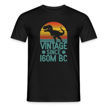 Vintage Dino T-Rex Retro Dinosaur Art from 160M BC - Men's T-Shirt - black - Front - AI Model Male 178 light (178cm)