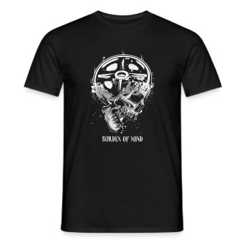 Burden of Mind Skull Wheel - Men's T-Shirt - black - Front - AI Model Male 178 light (178cm)
