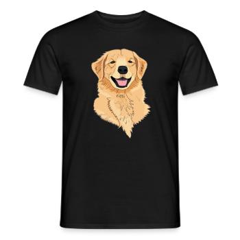 Dog Golden Retriever - Men's T-Shirt - black - Front - AI Model Male 178 light (178cm)