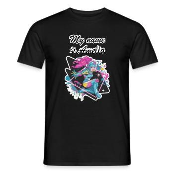 My name is Amelia 2026 - Men's T-Shirt - black - Front - AI Model Male 178 light (178cm)