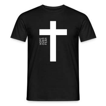 Hope Over Fear Cross - Männer T-Shirt - Schwarz - Vorne - AI Model Male 178 light (178cm)