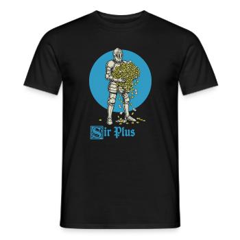Sir Plus Knight Funny Renaissance Faire Men LARP - Männer T-Shirt - Schwarz - Vorne - AI Model Male 178 light (178cm)