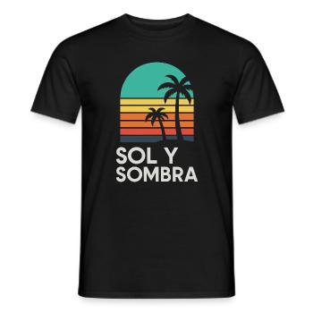 Sol et Ombre Palmier Sunset - T-shirt homme - noir - Devant - AI Model Male 178 light (178cm)
