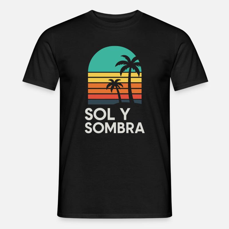 Boden und Schatten Sunset Palm - Männer T-Shirt - Schwarz