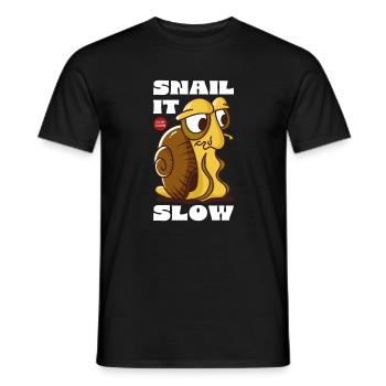 Snail It Slow Cartoon Snail Design - Männer T-Shirt - Schwarz - Vorne - AI Model Male 178 light (178cm)