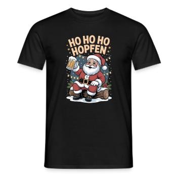 Nikolaus Ho Ho Houblon Bière Drôle Noël - T-shirt homme - noir - Devant - AI Model Male 178 light (178cm)