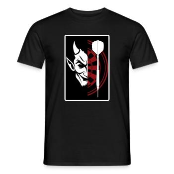 Fléchettes, cible de bœuf, jeu de fléchettes et diable. - T-shirt homme - noir - Devant - AI Model Male 178 light (178cm)