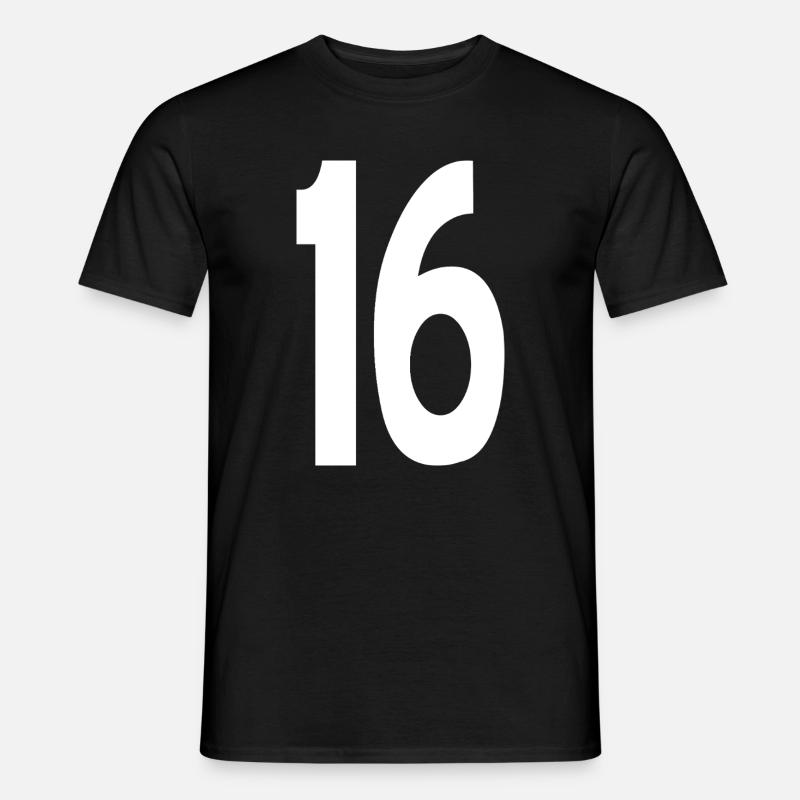 16 Sechzehn - Männer T-Shirt - Schwarz