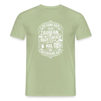 Blague sur le bonnet magique - T-shirt homme - vert sauge - Devant - AI Model Male 178 light (178cm)