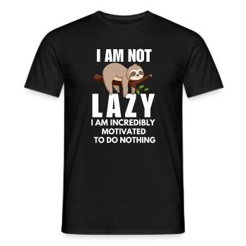 Sloth Spirit Animal Funny Nap Lover I'm Not Lazy - T-shirt homme - noir - Devant - AI Model Male 178 light (178cm)