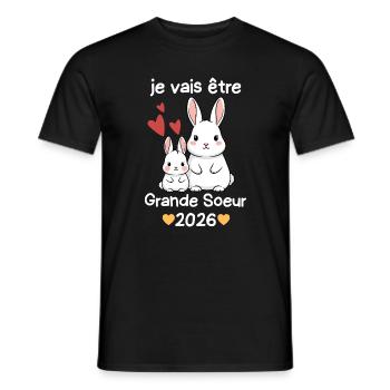 Zukünftige große Schwester 2026 Ich werde eine große Schwester sein - Männer T-Shirt - Schwarz - Vorne - AI Model Male 178 light (178cm)