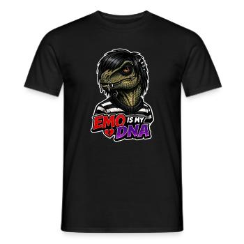 Emo Dinosaur, Sad Dino, Emotional - Men's T-Shirt - black - Front - AI Model Male 178 light (178cm)