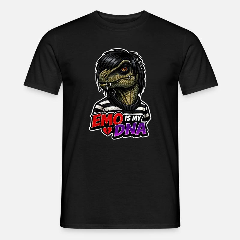 Emo Dinosaur, Sad Dino, Emotional - Men's T-Shirt - black