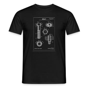Bolt Blueprint Patent Diagram - Men's T-Shirt - black - Front - AI Model Male 178 light (178cm)