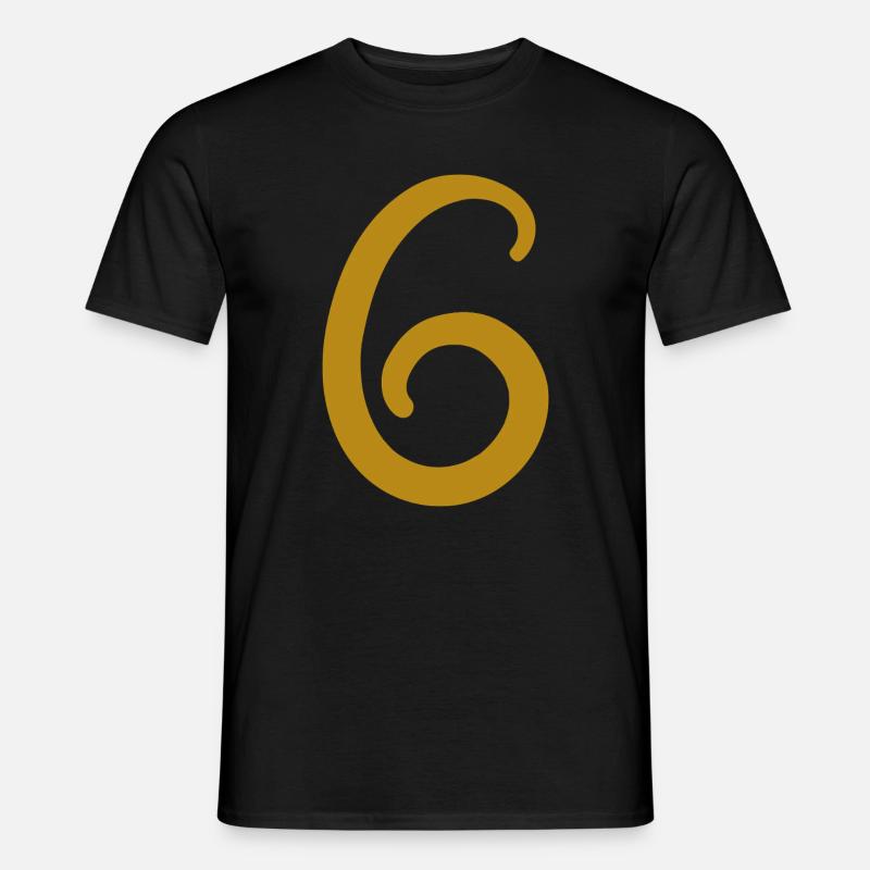 6 - Männer T-Shirt - Schwarz