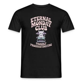 Eternal Monday Club prokrastiniert - Männer T-Shirt - Schwarz - Vorne - AI Model Male 178 light (178cm)