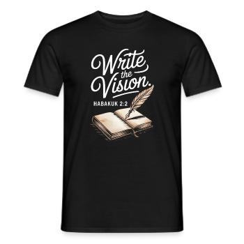 Schreibe die Vision Bibelkunst - Männer T-Shirt - Schwarz - Vorne - AI Model Male 178 light (178cm)