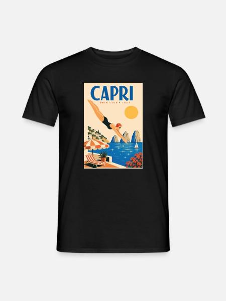 Capri in Italien entdecken – Mittelmeerinsel - Männer T-Shirt - Schwarz