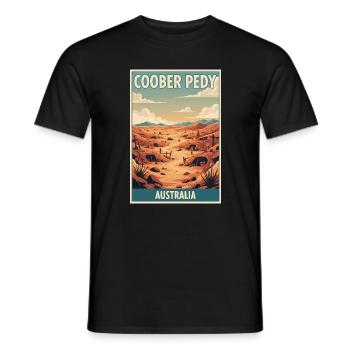 Entdecken Sie das Outback von Coober Pedy in Australien - Männer T-Shirt - Schwarz - Vorne - AI Model Male 178 light (178cm)