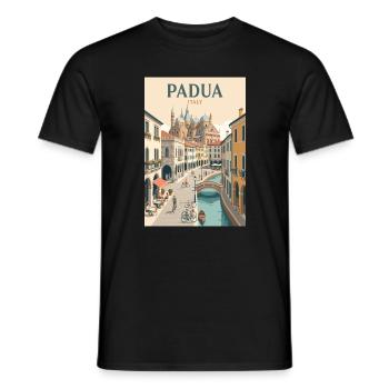 Entdecken Sie die historische italienische Stadt Padua in Italien - Männer T-Shirt - Schwarz - Vorne - AI Model Male 178 light (178cm)
