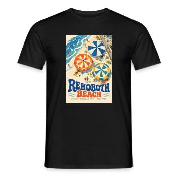 Erkunden Sie den Rehoboth Beach in Delaware Retro Seaside - Männer T-Shirt - Schwarz - Vorne - AI Model Male 178 light (178cm)