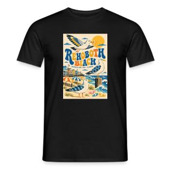 Erleben Sie Rehoboth Beach, Delaware Retro Seaside - Männer T-Shirt - Schwarz - Vorne - AI Model Male 178 light (178cm)