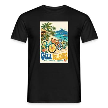 Erleben Sie Gili Islands Indonesien Retro Tropical - Männer T-Shirt - Schwarz - Vorne - AI Model Male 178 light (178cm)