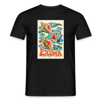 Erleben Sie Exuma auf den Bahamas – Retro-Insel-Tagträume - Männer T-Shirt - Schwarz - Vorne - AI Model Male 178 light (178cm)
