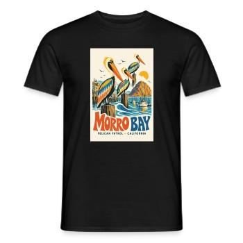 Erleben Sie den Retro-Charme von Morro Bay, Kalifornien, - Männer T-Shirt - Schwarz - Vorne - AI Model Male 178 light (178cm)