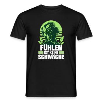 FÜHLEN IST KEINE SCHWÄCHE – Mentale Gesundheit  - Männer T-Shirt - Schwarz - Vorne - AI Model Male 178 light (178cm)