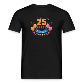 25. Geburtstag 25 Jahre Happy Birthday Geschenk - Männer T-Shirt - Schwarz - Vorne - AI Model Male 178 light (178cm)