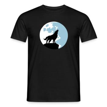 Wolf und Vollmond - Männer T-Shirt - Schwarz - Vorne - AI Model Male 178 light (178cm)
