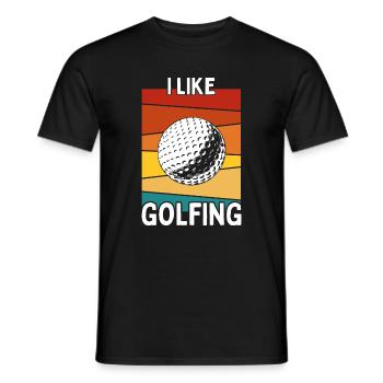 I LIKE GOLFING GOLF - Men's T-Shirt - black - Front - AI Model Male 178 light (178cm)