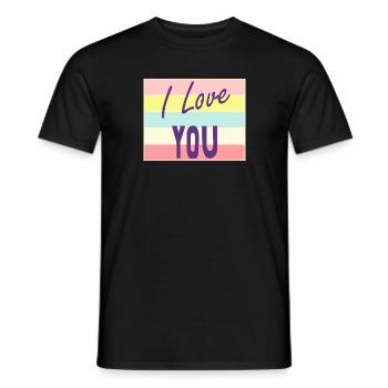 SAINT VALENTINE. bachelorette party. I LOVE YOU. I LOVE YOU. LOVE - Men's T-Shirt - black - Front - AI Model Male 178 light (178cm)