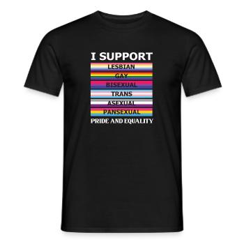 Rainbow Kleidung Regenbogen Mann Pride outfit - Männer T-Shirt - Schwarz - Vorne - AI Model Male 178 light (178cm)