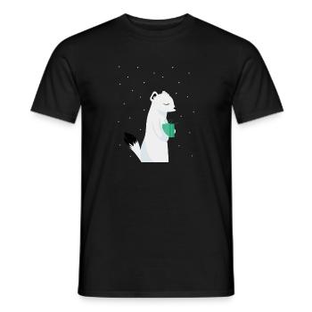 White ermine Christmas - Men's T-Shirt - black - Front - AI Model Male 178 light (178cm)