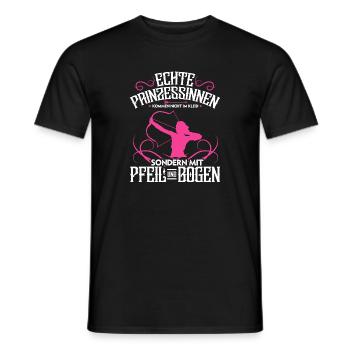 Echte Prinzessinen Kommen Mit Pfeil Und Bogen - Männer T-Shirt - Schwarz - Vorne - AI Model Male 178 light (178cm)