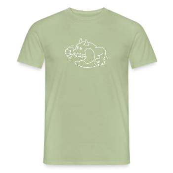Brutzo 02 Outlines weiß - Männer T-Shirt - Sage - Vorne - AI Model Male 178 light (178cm)