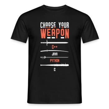 Programmierer Entwickler - Choose Your Weapon - Männer T-Shirt - Schwarz - Vorne - AI Model Male 178 light (178cm)