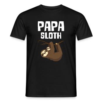 Papa Sloth - Männer T-Shirt - Schwarz - Vorne - AI Model Male 178 light (178cm)