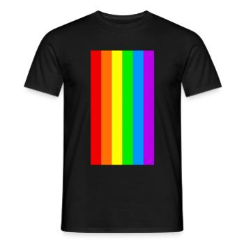 PRIDE RAINBOW ARC-EN-CIEL LGBT DRAPEAU FLAG CADEAU - T-shirt homme - noir - Devant - AI Model Male 178 light (178cm)