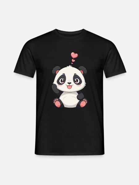 Panda mignon - T-shirt homme - noir