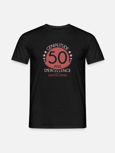 50 ans anniversaire - T-shirt homme - noir
