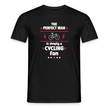 The perfect man loves cycling - Men's T-Shirt - black - Front - AI Model Male 178 light (178cm)