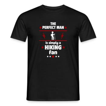 The perfect man is simply a hiking fan - Men's T-Shirt - black - Front - AI Model Male 178 light (178cm)