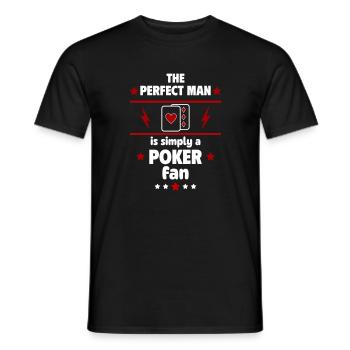 The perfect man is simply a poker fan - Men's T-Shirt - black - Front - AI Model Male 178 light (178cm)