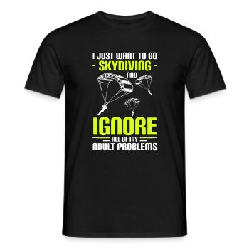 Parachute Sport Skydiver Pilote - T-shirt homme - noir - Devant - AI Model Male 178 light (178cm)