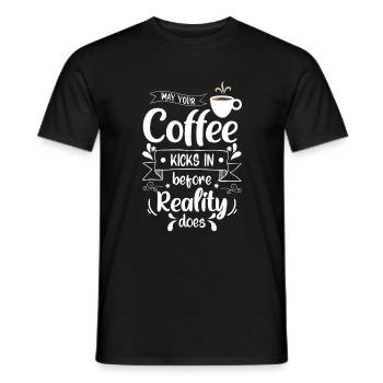 Coffee Bean Morning Muffle Tired Coffee Pot - Men's T-Shirt - black - Front - AI Model Male 178 light (178cm)