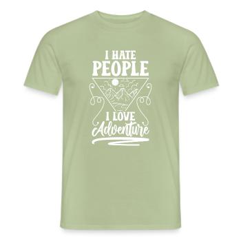 Sarcasm Crowd Aversion Common - Men's T-Shirt - sage - Front - AI Model Male 178 light (178cm)