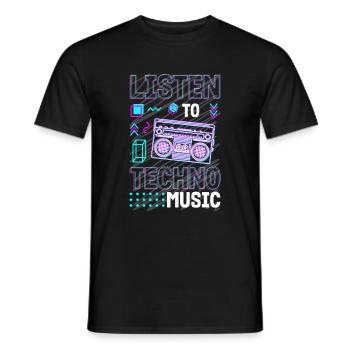 Rave House Musik Dj - Männer T-Shirt - Schwarz - Vorne - AI Model Male 178 light (178cm)